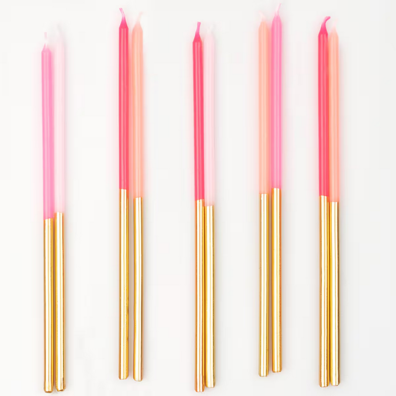 Gold Dipped Pink Mix Candles