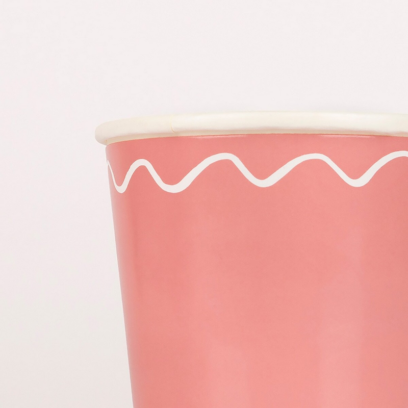 Mixed Wavy Line Cups (8pk)