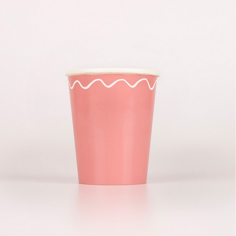 Mixed Wavy Line Cups (8pk)