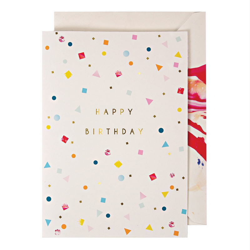 Marble Birthday Garland Card