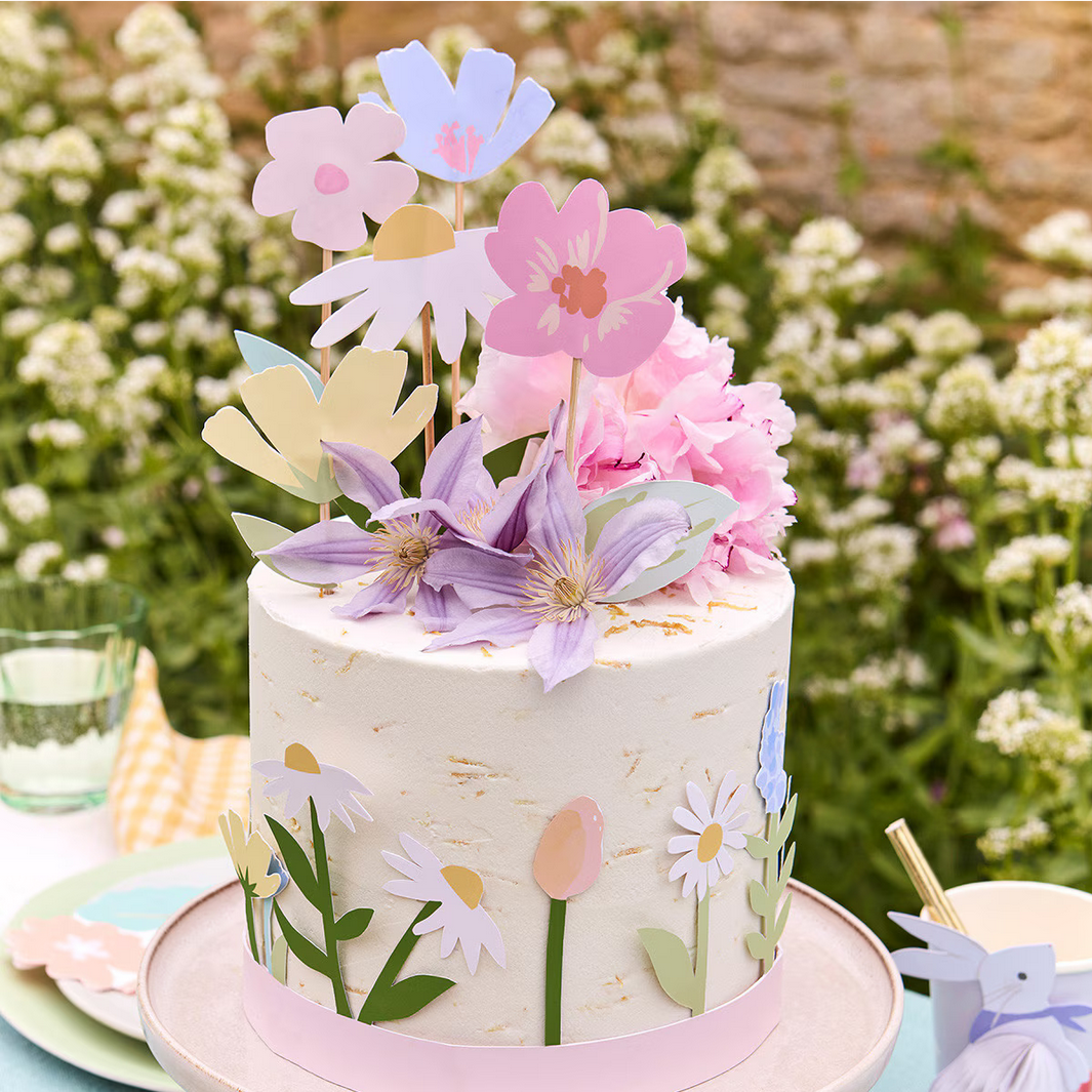 Flower Cake Wrap & Toppers (x7)