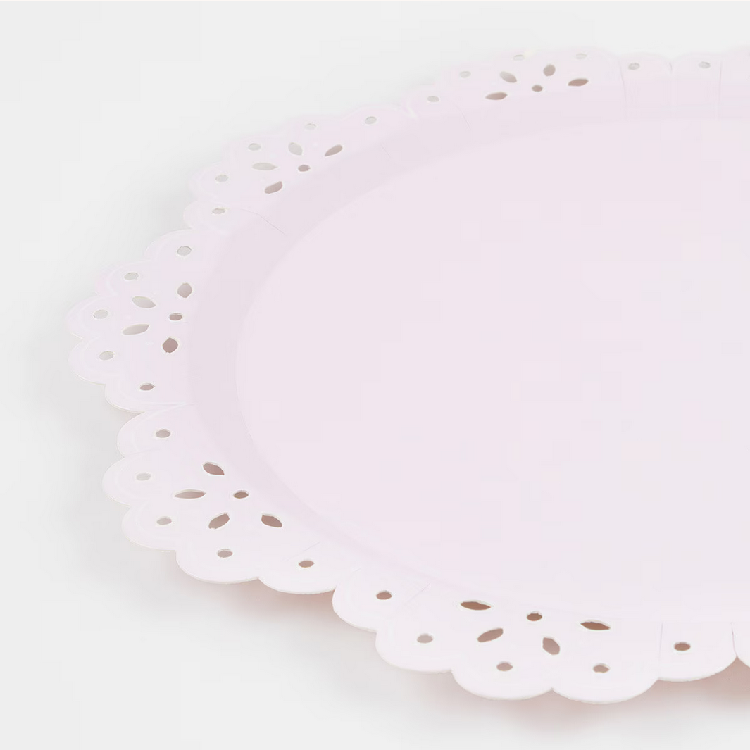 Broderie Anglaise Lace Multi Dinner Plates (x8)