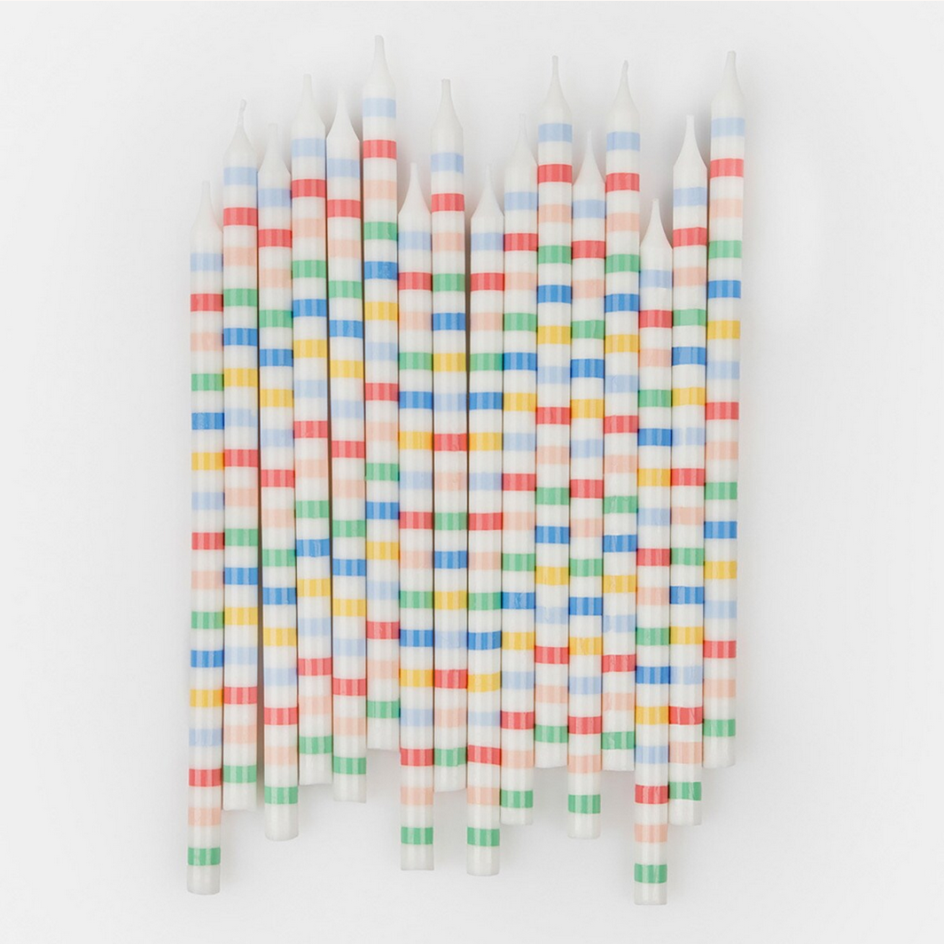 Multi Stripe Candles (x16)