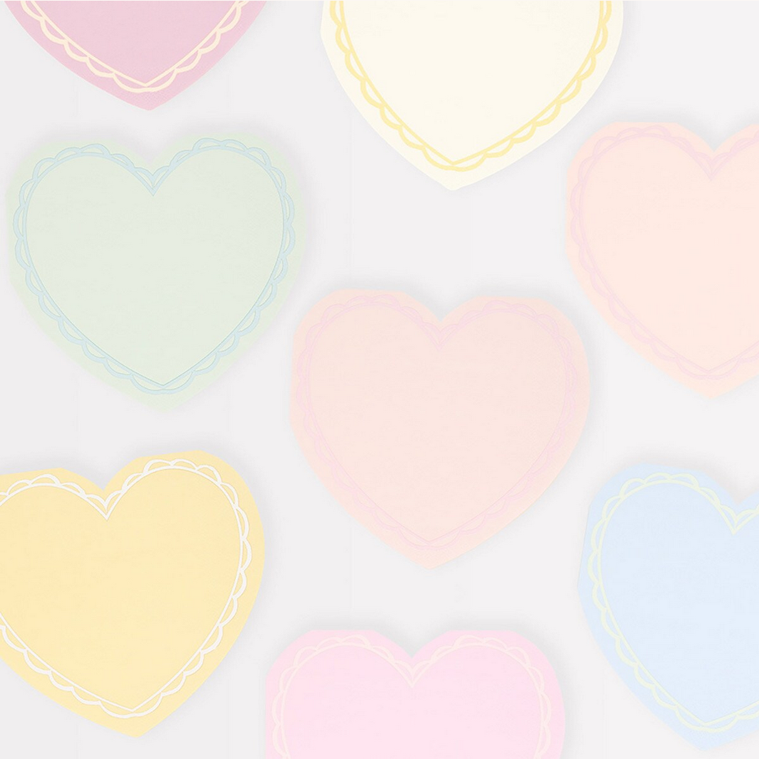 Pastel Heart Large Napkins (x16)