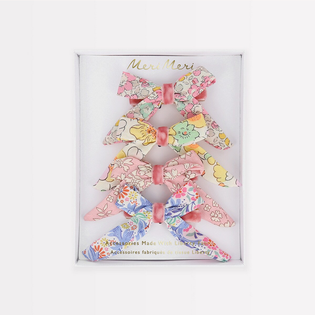 Liberty Floral Pattern Bow Hair Clips