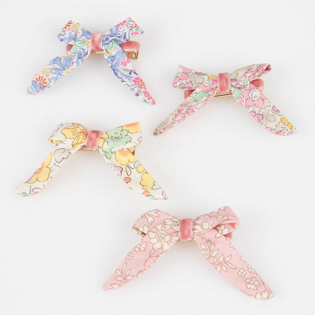 Liberty Floral Pattern Bow Hair Clips