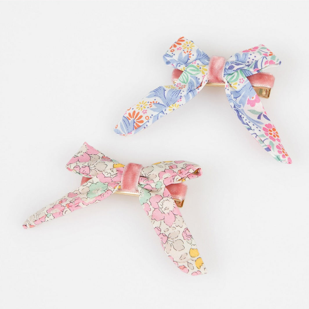 Liberty Floral Pattern Bow Hair Clips