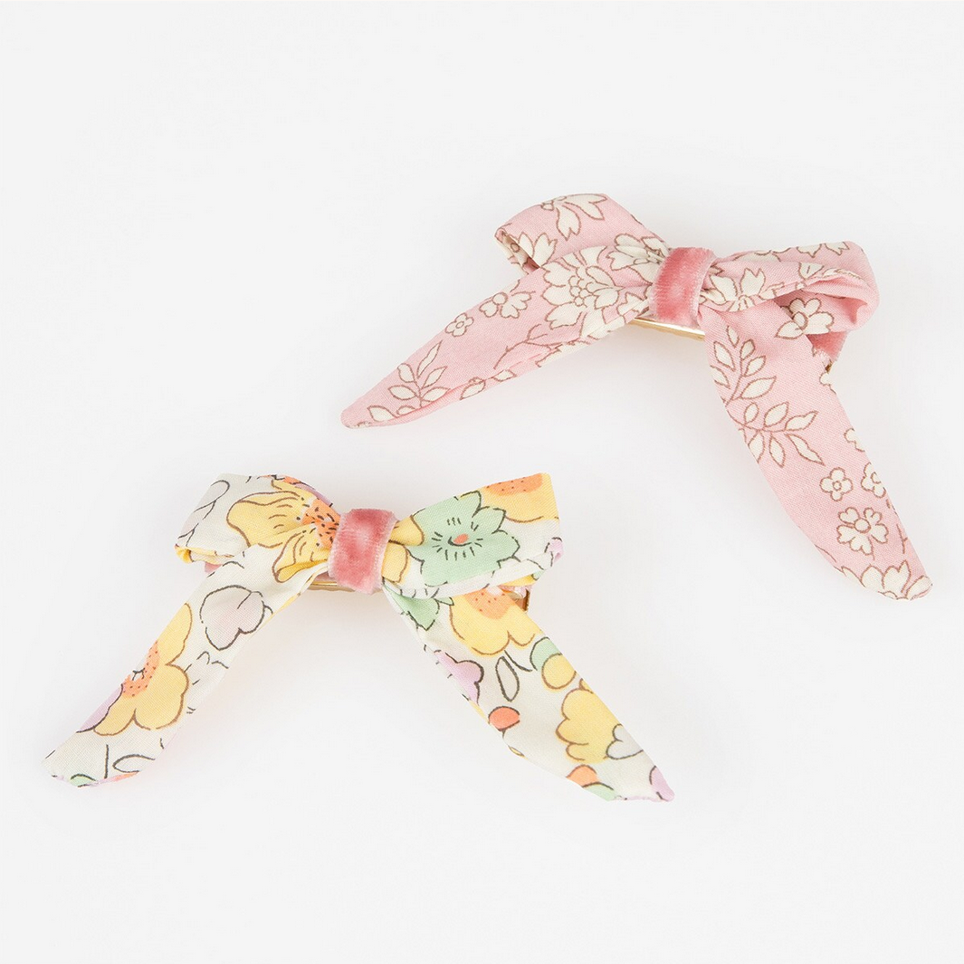 Liberty Floral Pattern Bow Hair Clips