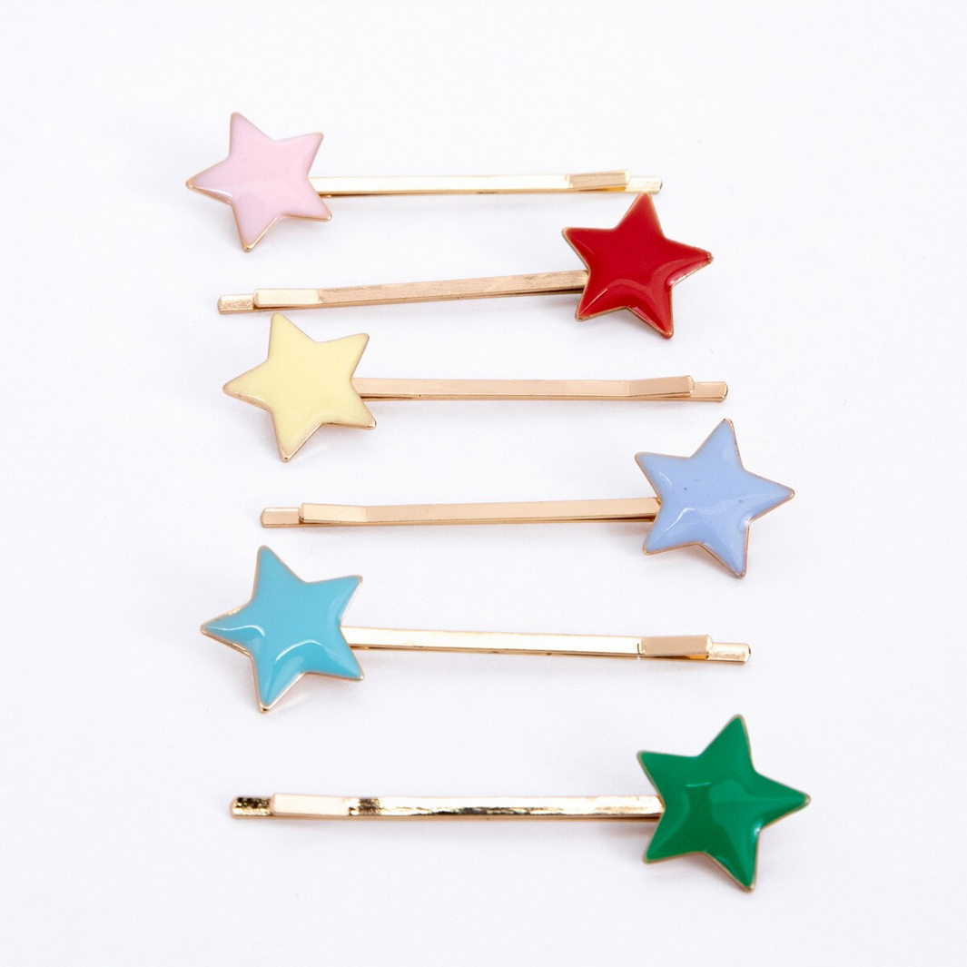 Enamel Star Hair Slides