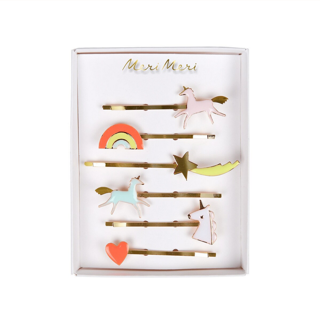 Unicorn Enamel Hair Slides (6pk)