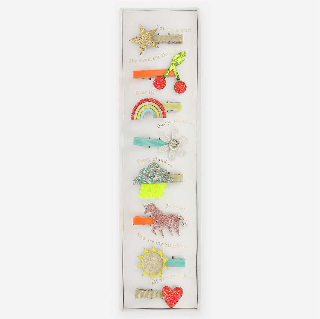 Icon Hair Clips (pk8)