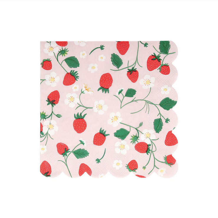 Strawberry Pattern Large Napkins (16pk)