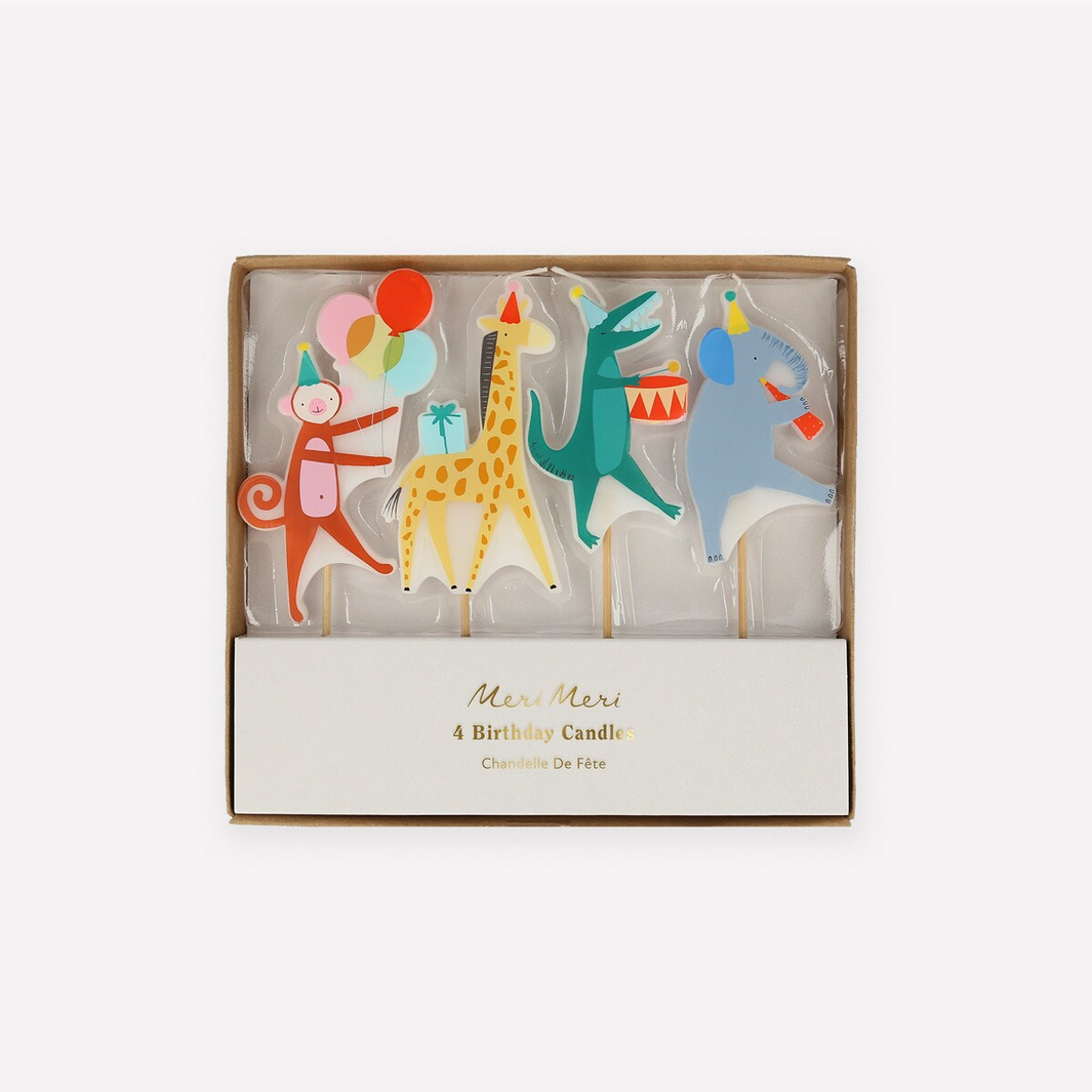 Animal Parade Candles (pk4)