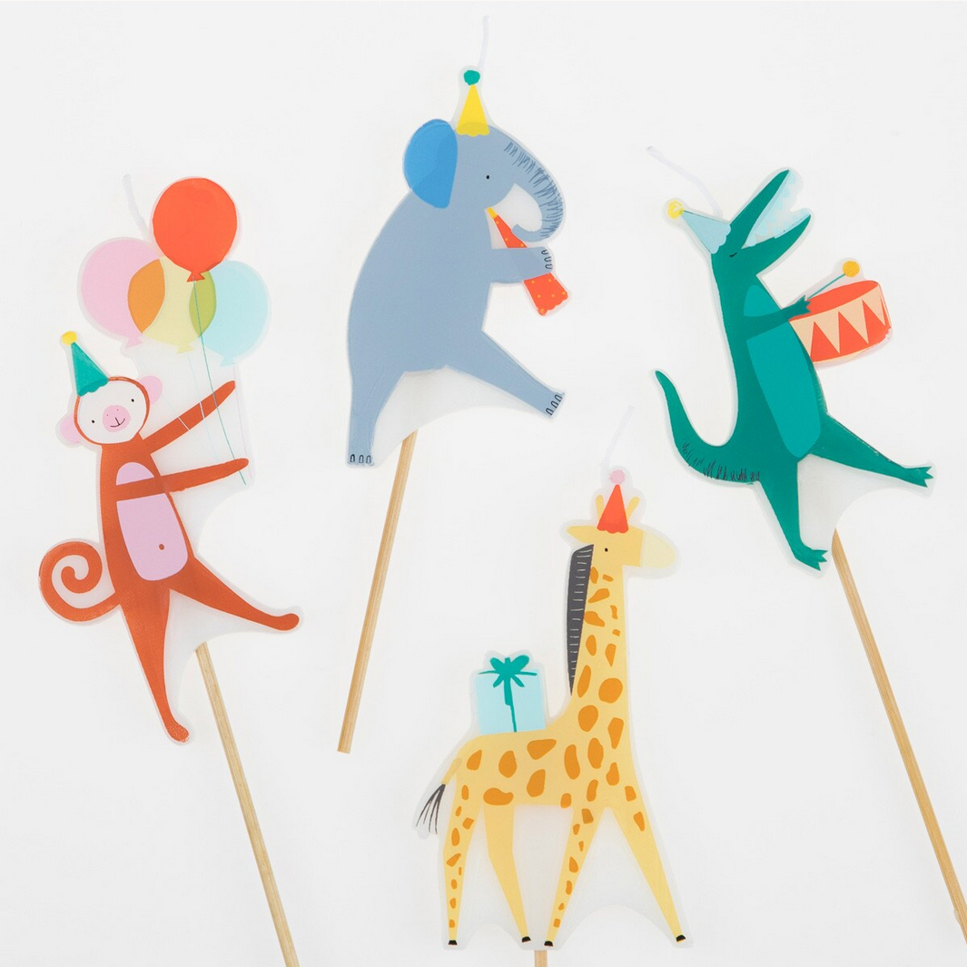 Animal Parade Candles (pk4)