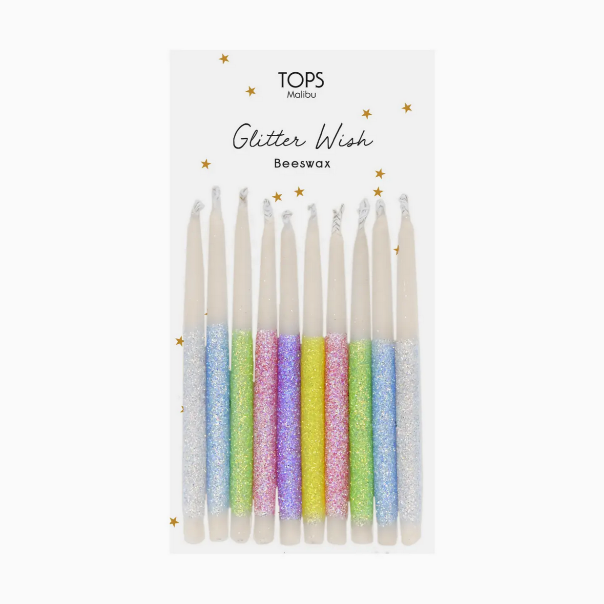 Glitter Wish Candles Multi Color 3"