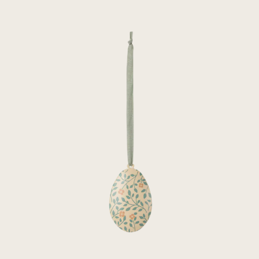 Easter egg ornament with Flowers - Branches - Dark mint