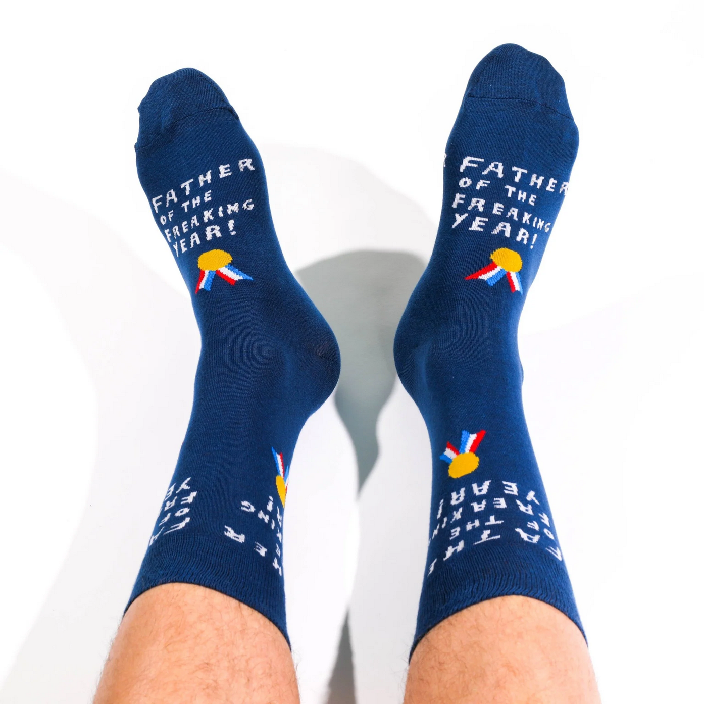 Father of the Freakin Year Crew Socks - Large