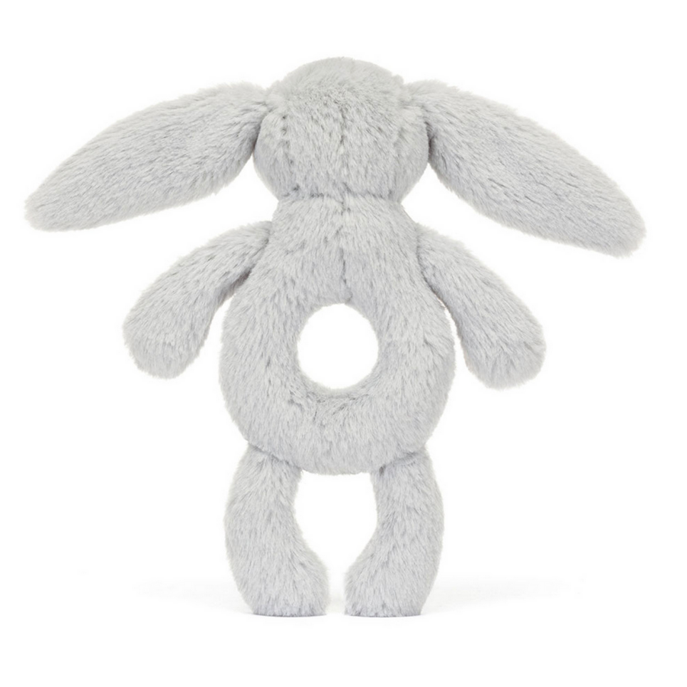 Bashful Silvewr Bunny Ring Rattle