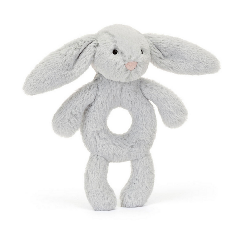 Bashful Silvewr Bunny Ring Rattle