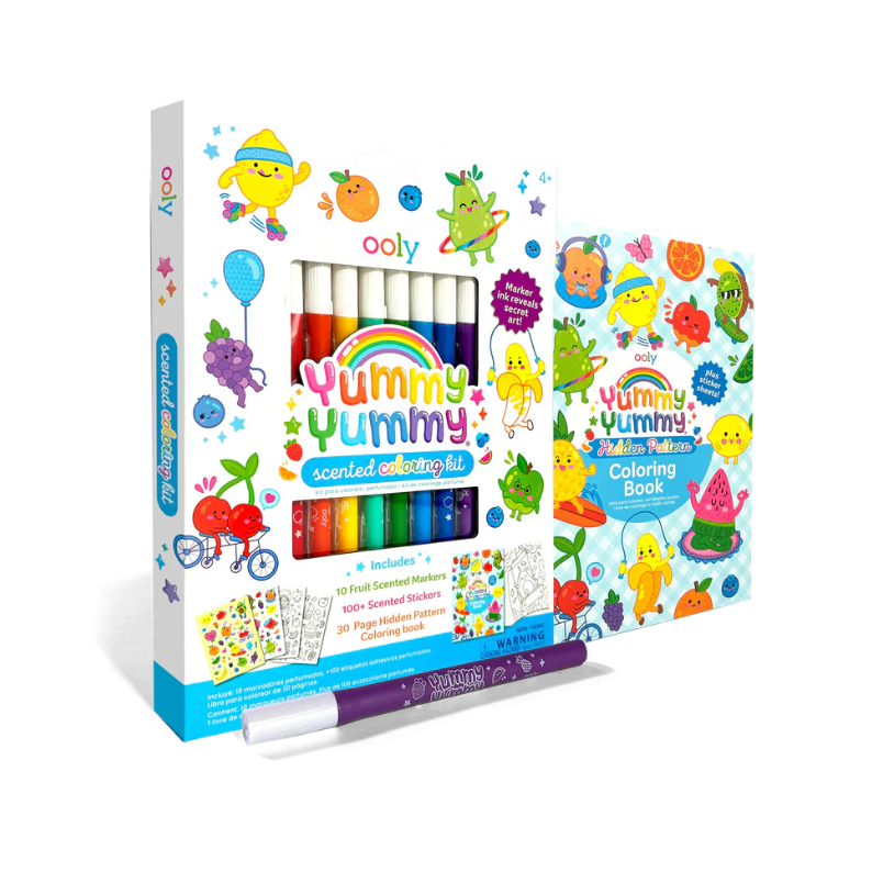 Yummy Yummy Scented Coloring Kit - Markers Stickers Coloring Book