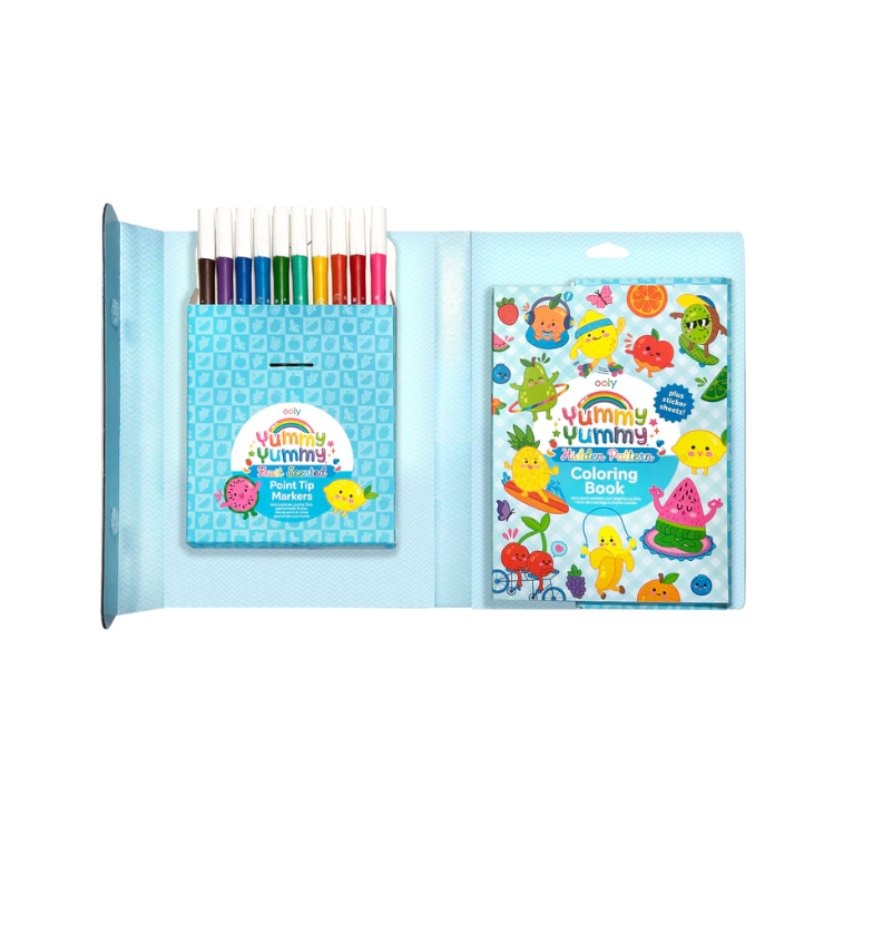 Yummy Yummy Scented Coloring Kit - Markers Stickers Coloring Book