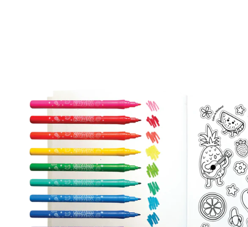 Yummy Yummy Scented Coloring Kit - Markers Stickers Coloring Book