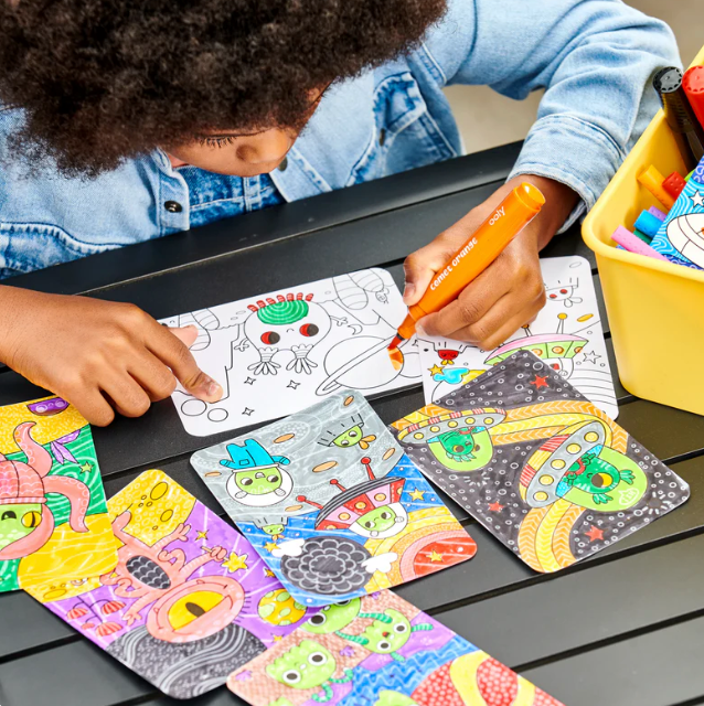 Undercover Art Hidden Pattern Coloring Activity Art Cards - Garden Pals