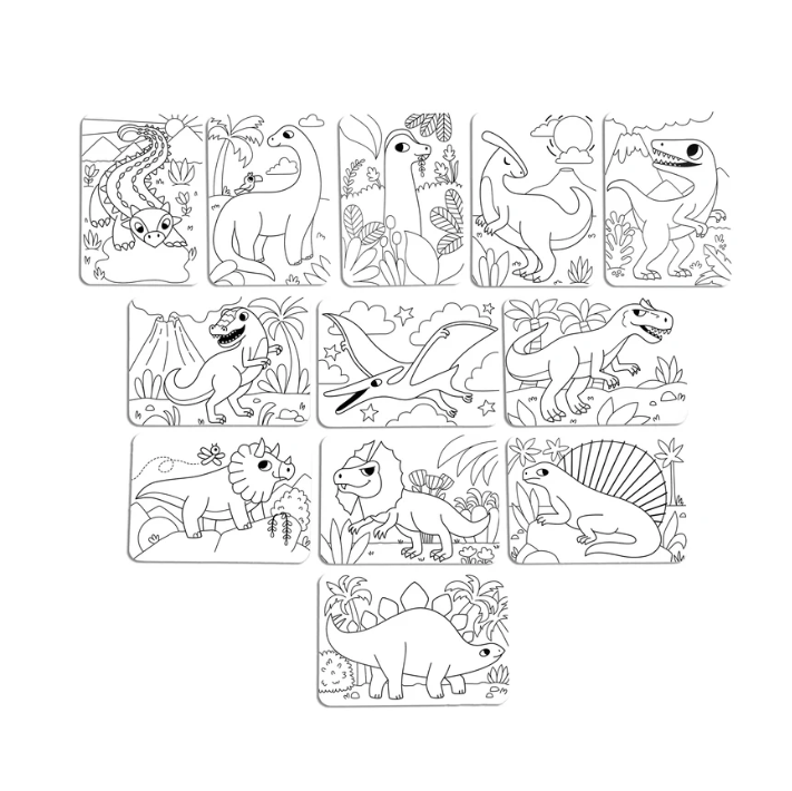 Undercover Art Hidden Pattern Coloring Activity Art Cards - Dino Tales