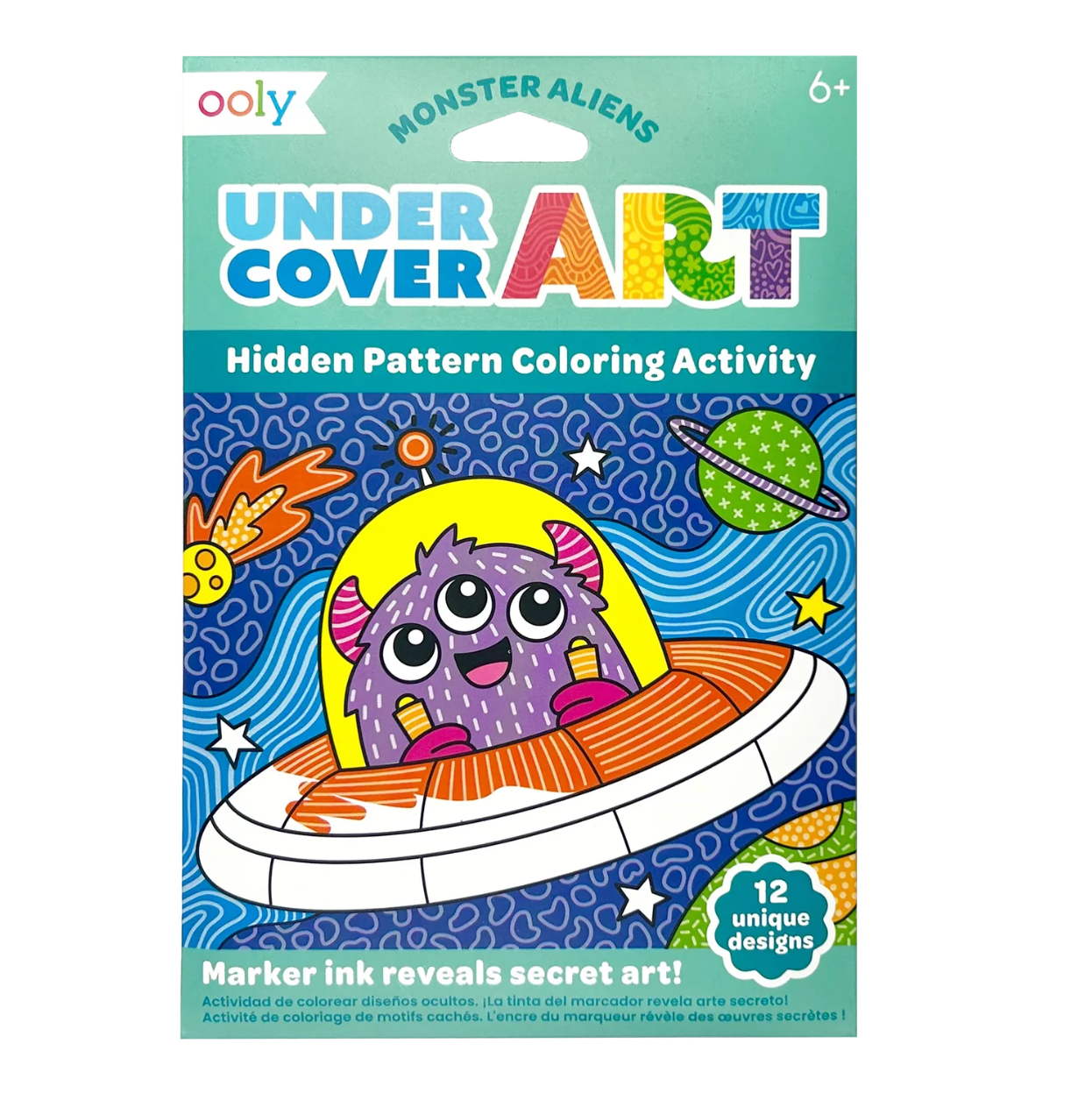 Undercover Art Hidden Pattern Coloring Activity Art Cards - Monster Aliens