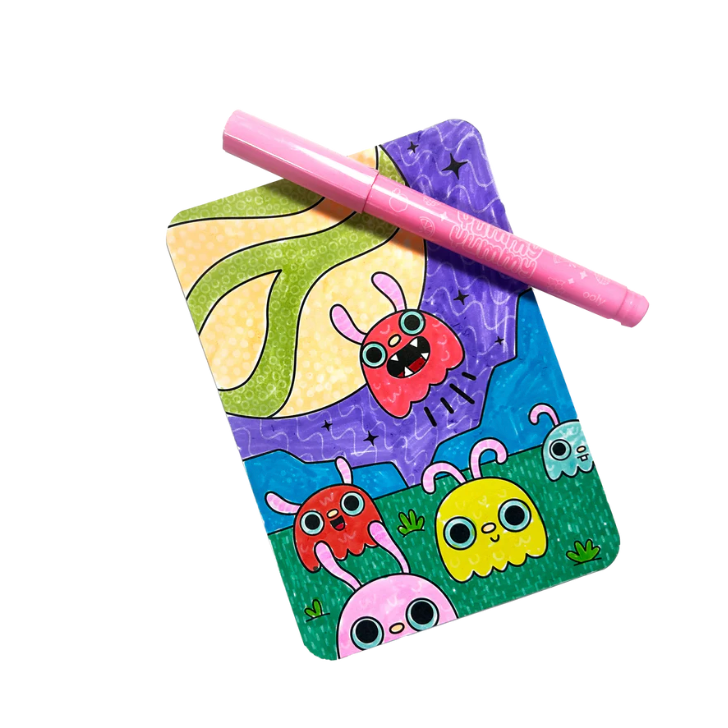 Undercover Art Hidden Pattern Coloring Activity Art Cards - Monster Aliens
