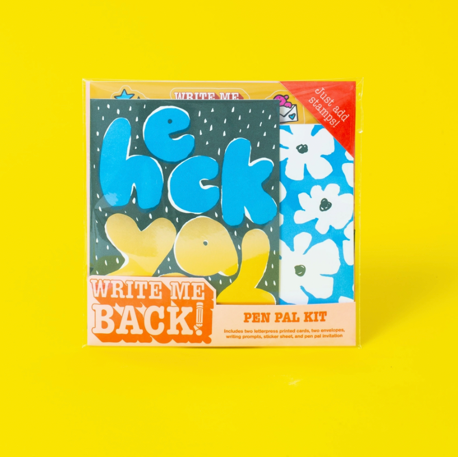Heck Yeah + Flower Letter Writing Write Me Back Pen Pal Kit