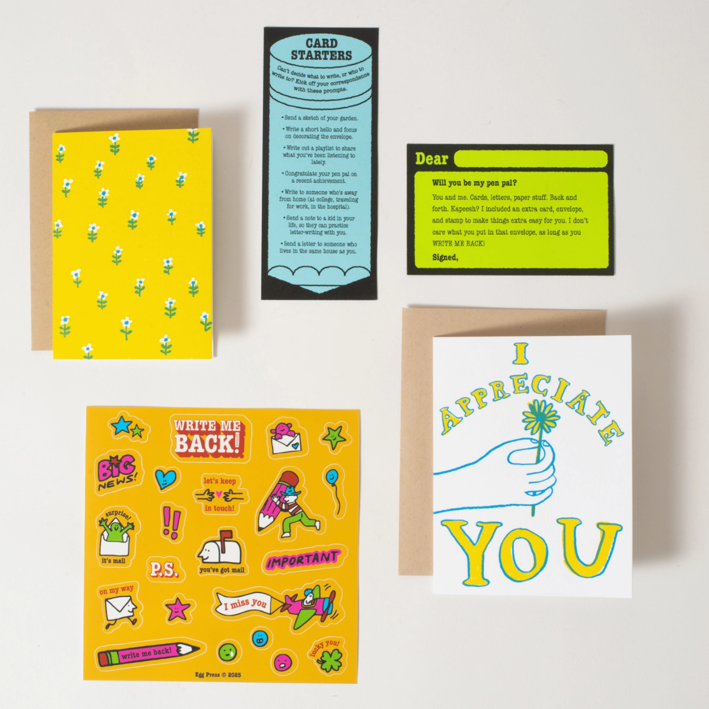Appreciate + Flower Letter Writing Write Me Back Pen Pal Kit