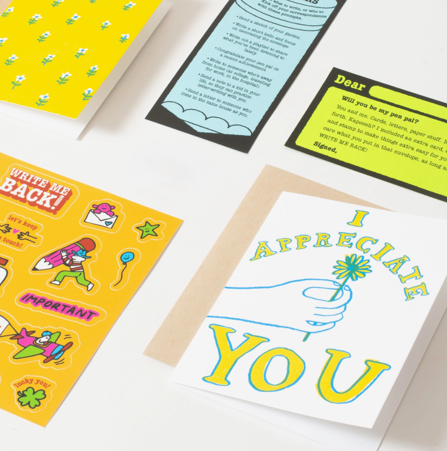Appreciate + Flower Letter Writing Write Me Back Pen Pal Kit