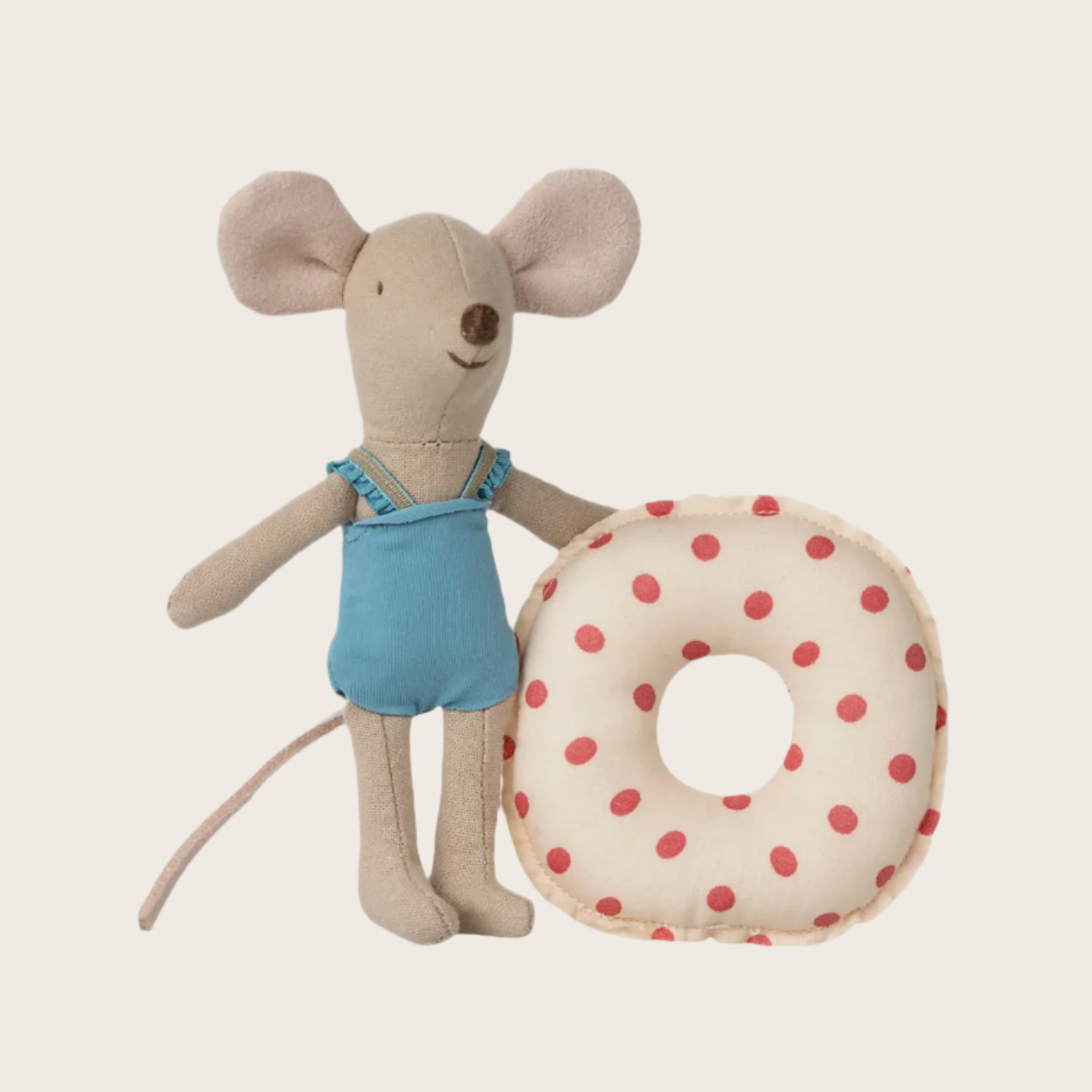 Beach mouse with float - Little sister - red Dot
