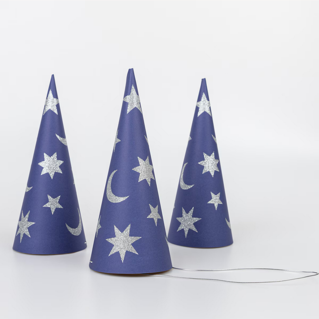 Wizard Party Hats & Wands (x6)