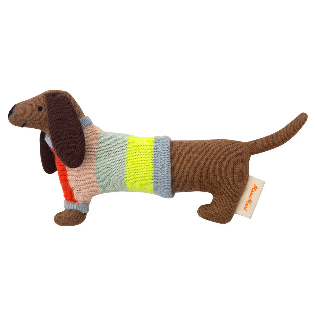 Organic Sausage Dog Baby Rattle