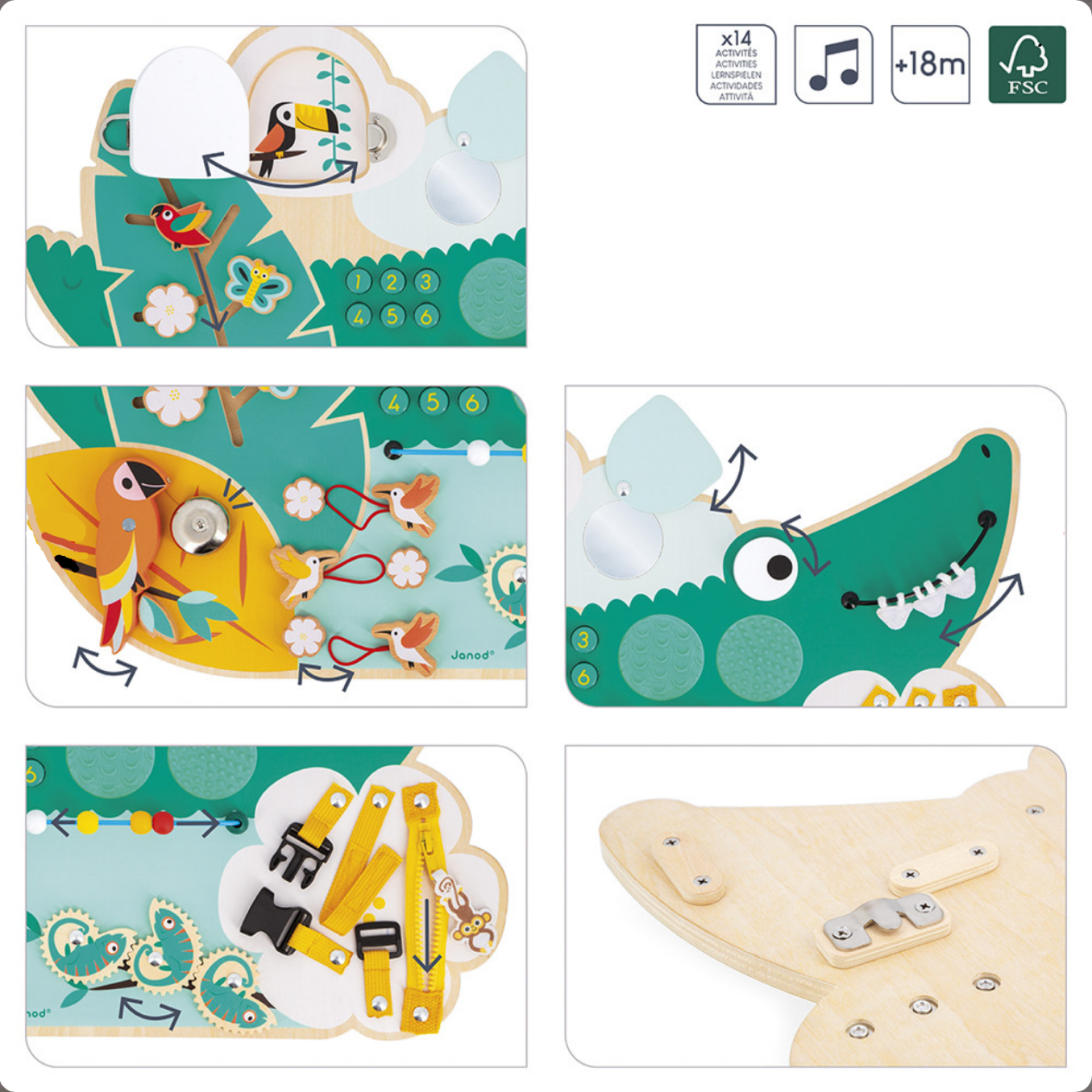Tropik Crocodile Multi-Activity Busy Board