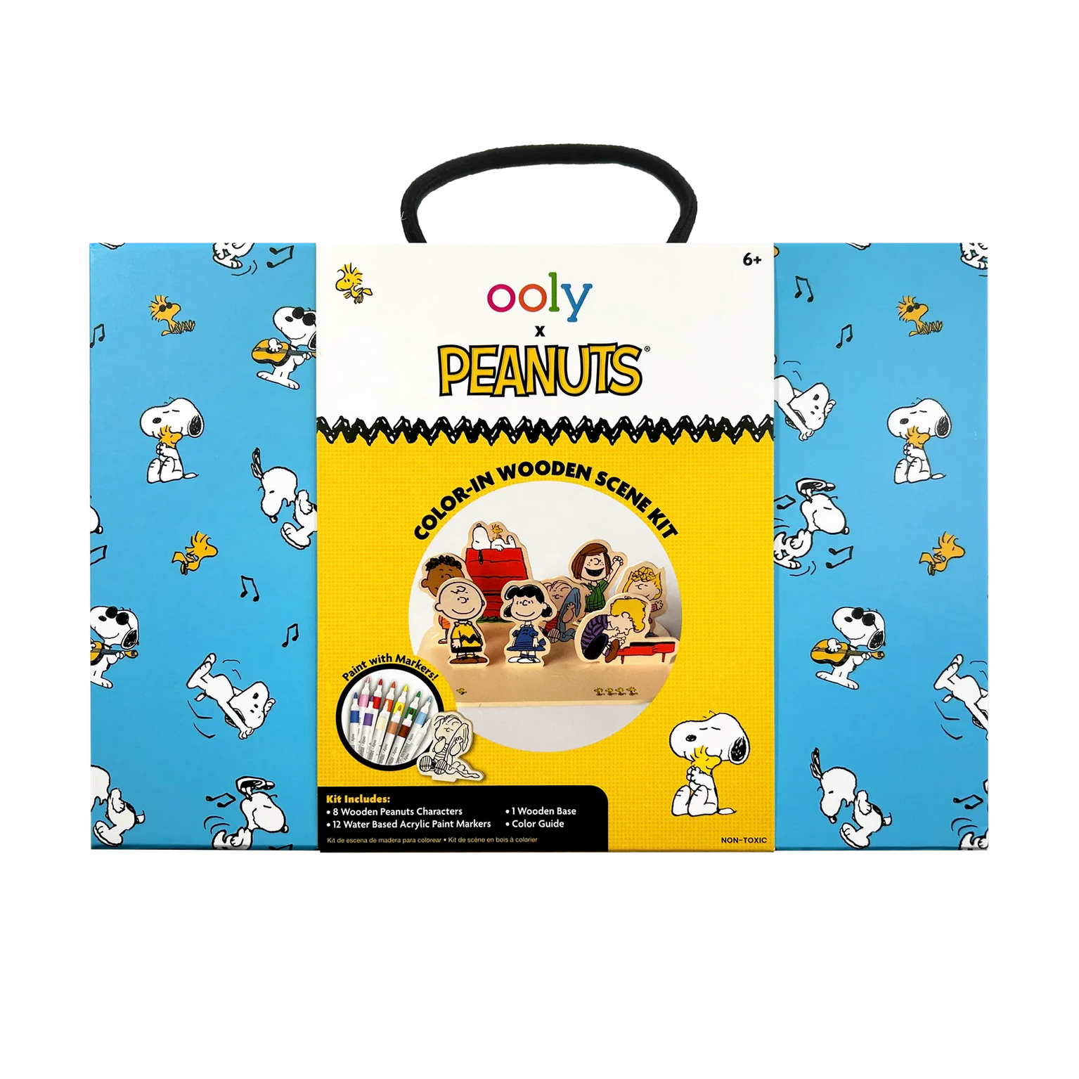 OOLY x Peanuts Color-In Wooden Scene Kit - 12 Paint Markers