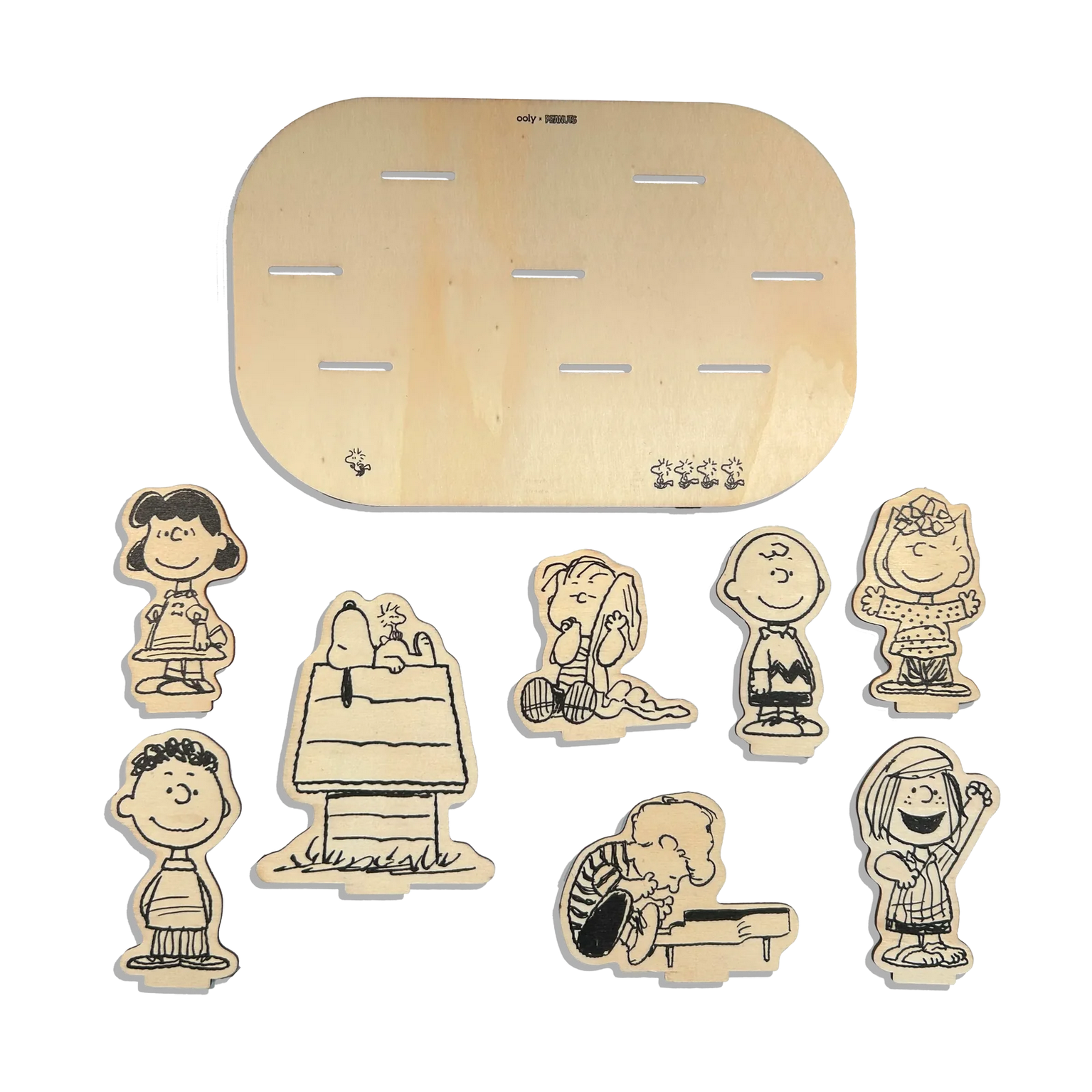 OOLY x Peanuts Color-In Wooden Scene Kit - 12 Paint Markers