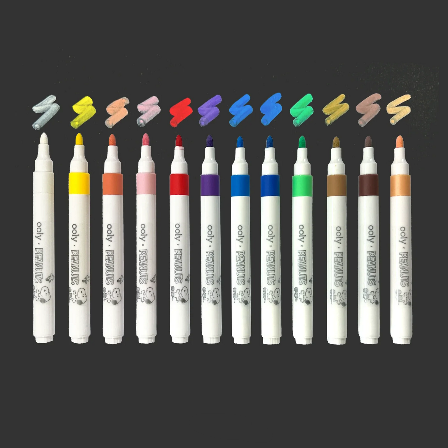 OOLY x Peanuts Color-In Wooden Scene Kit - 12 Paint Markers
