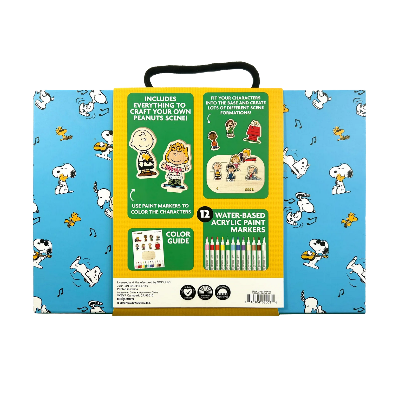 OOLY x Peanuts Color-In Wooden Scene Kit - 12 Paint Markers