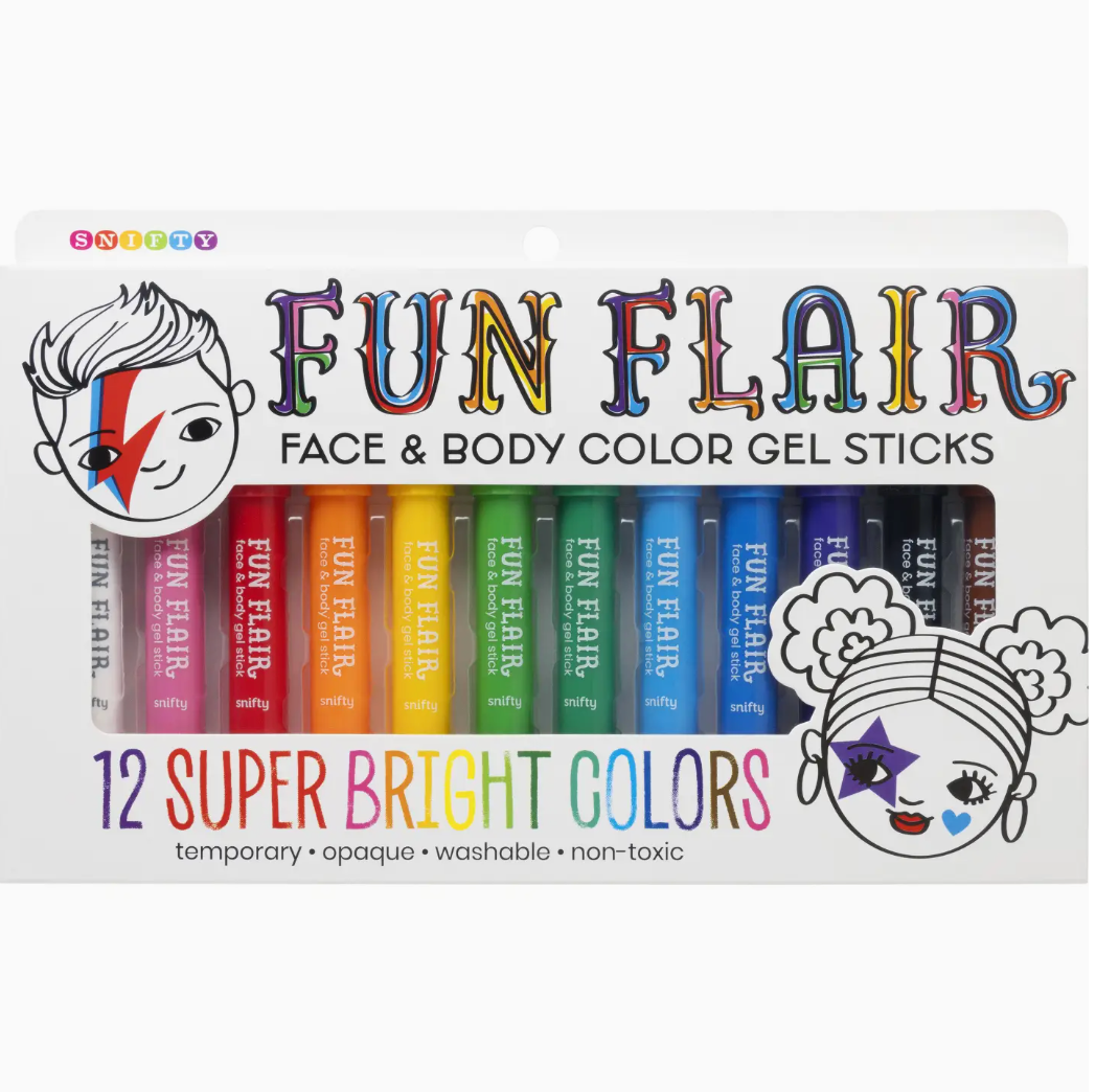 Fun Flair Face & Body Color Gel Sticks Set of 12