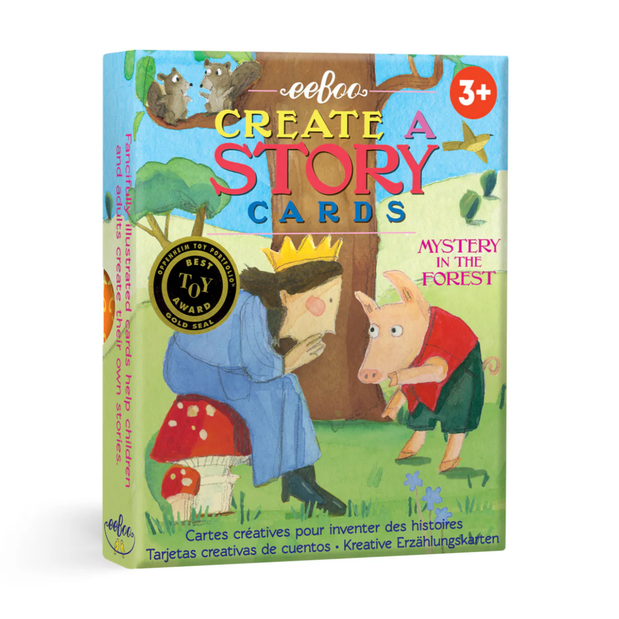 Children's book titled 'Create a Story Cards' with illustrations on a white background