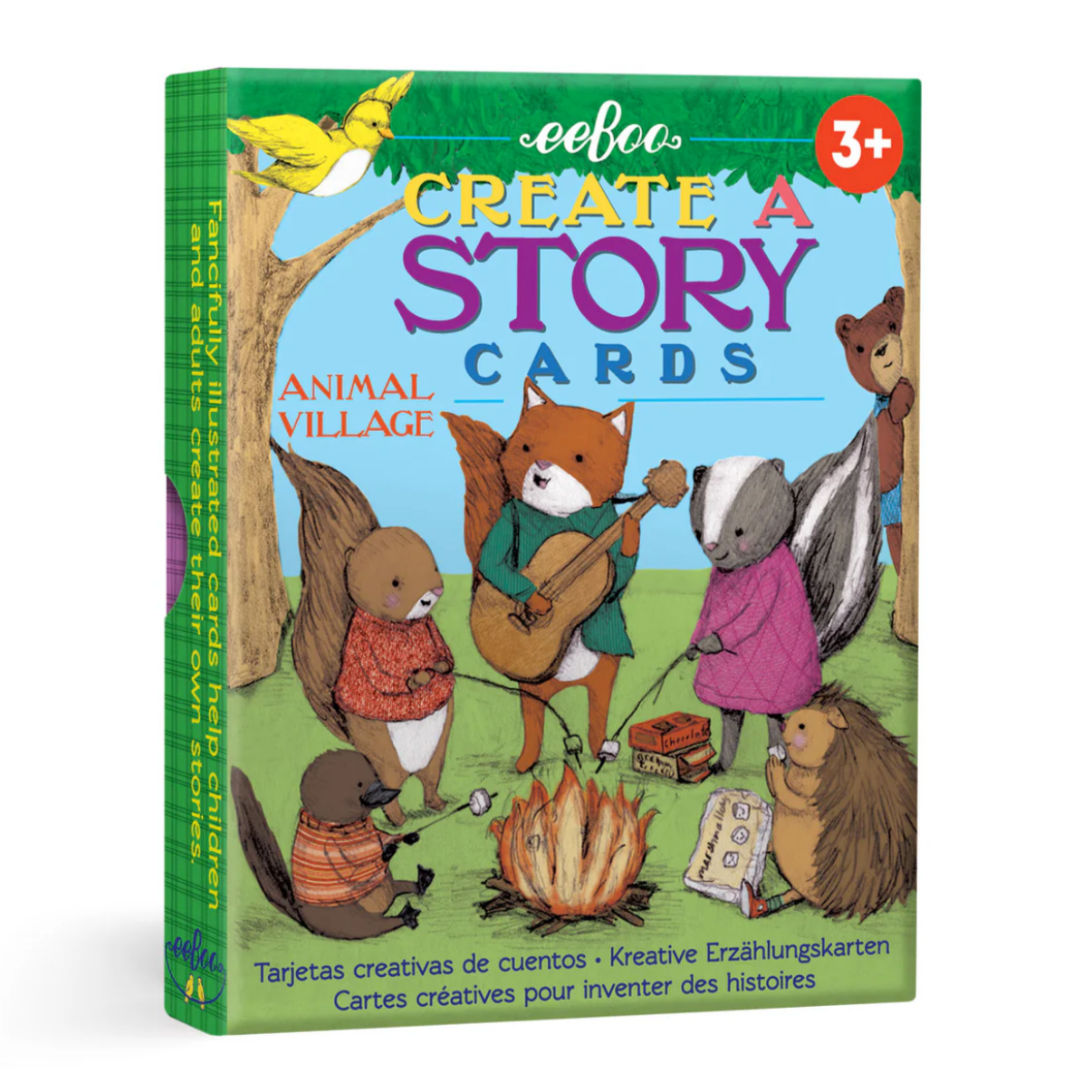 Book titled 'Create a Story Cards' with animal illustrations.