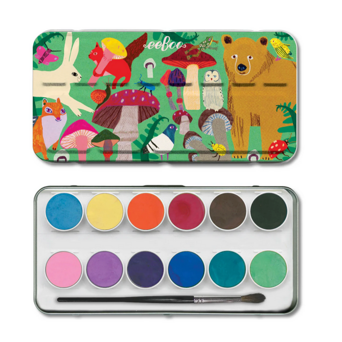 Mushrooms 12 Watercolors Tin