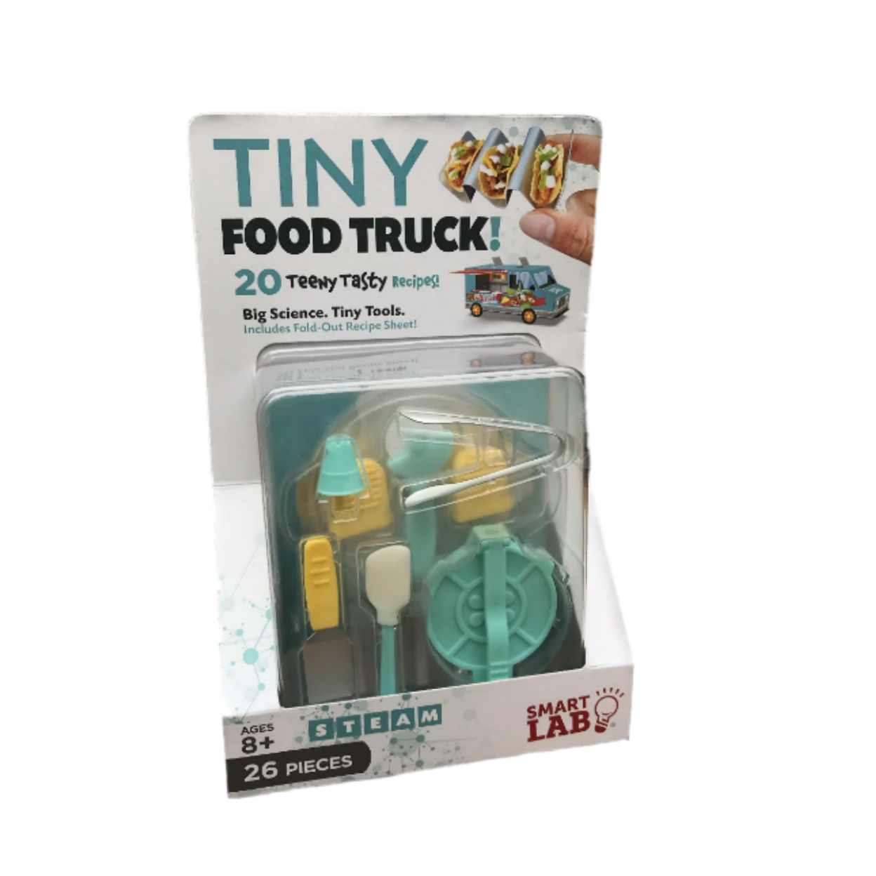 Package of 'Tiny Food Truck' toy set on a computer screen with browser tabs open.