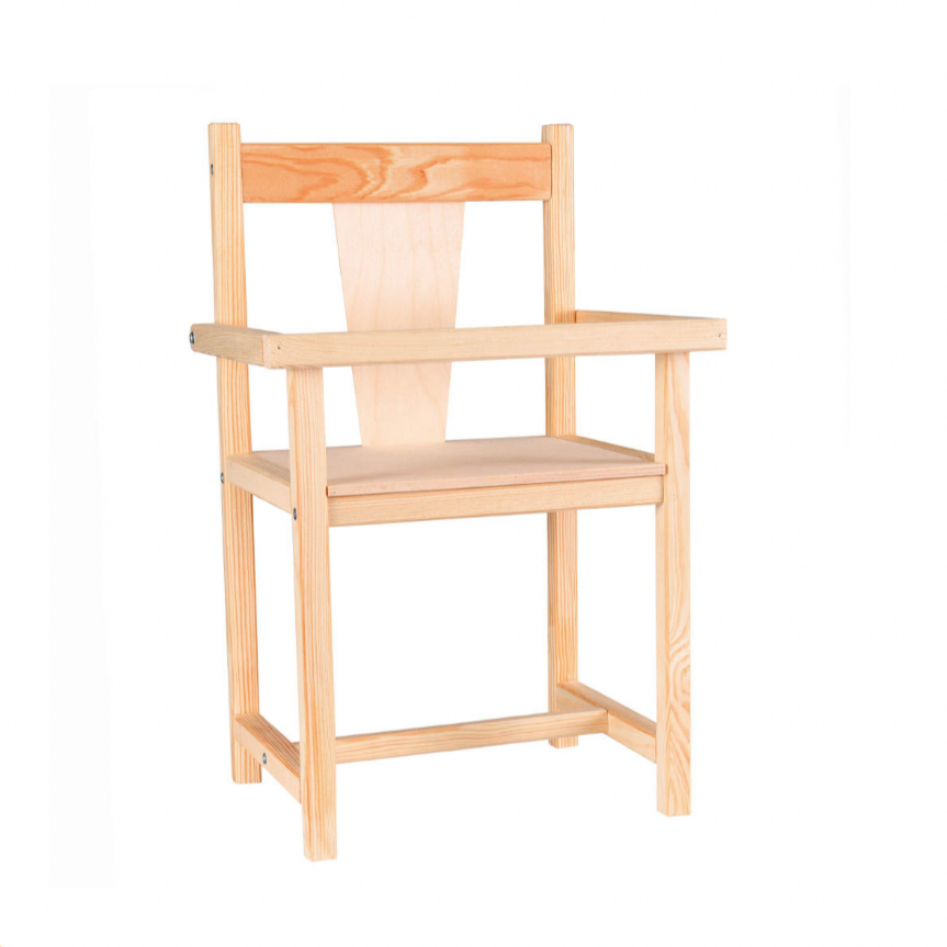 Wooden chair on a white background
