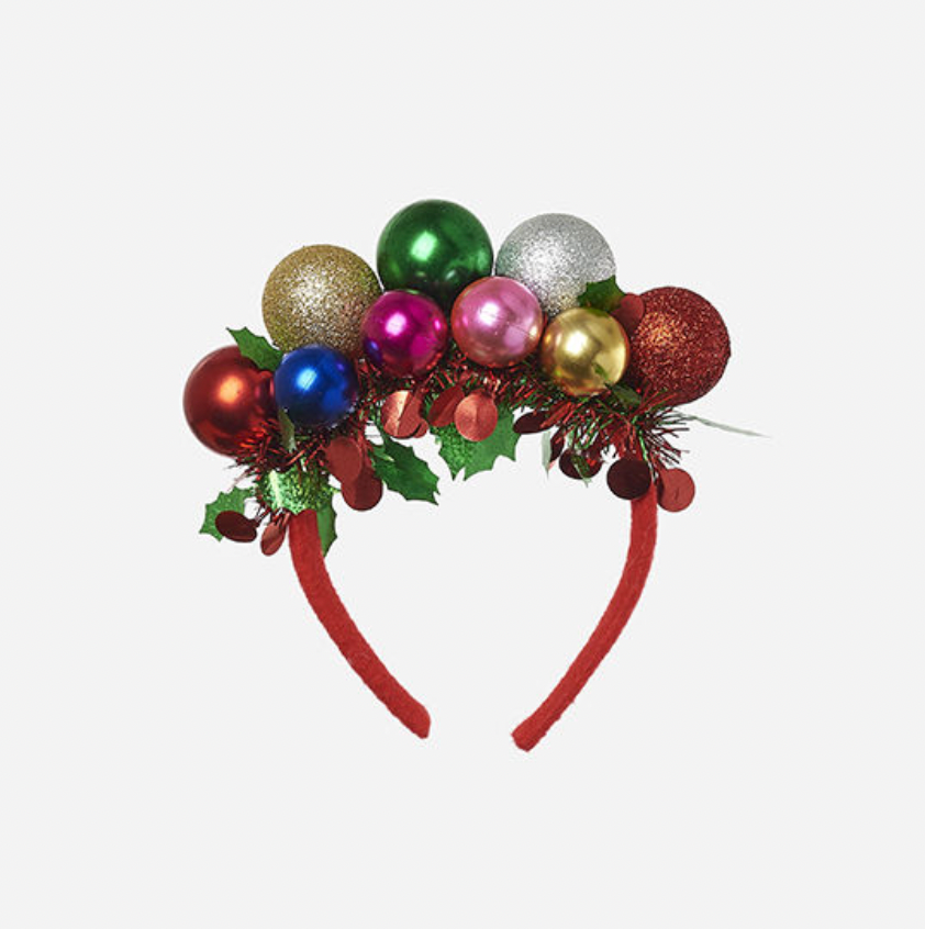 Decorative headband with colorful ornaments on a white background
