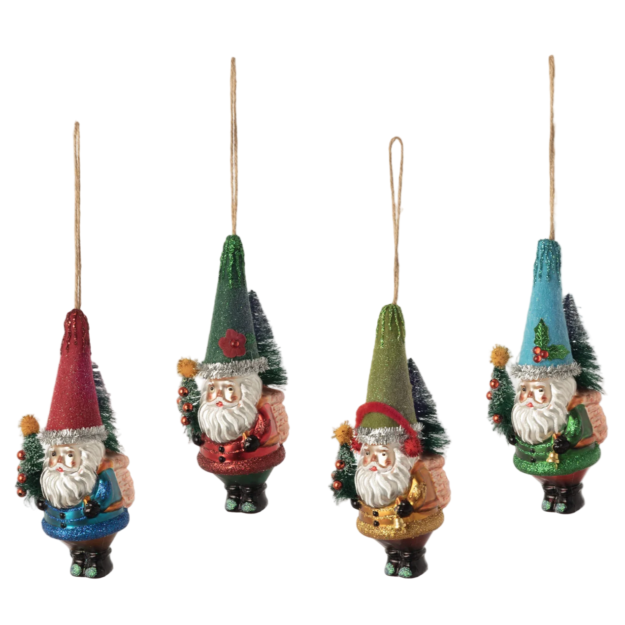 Glass Gnome Ornaments