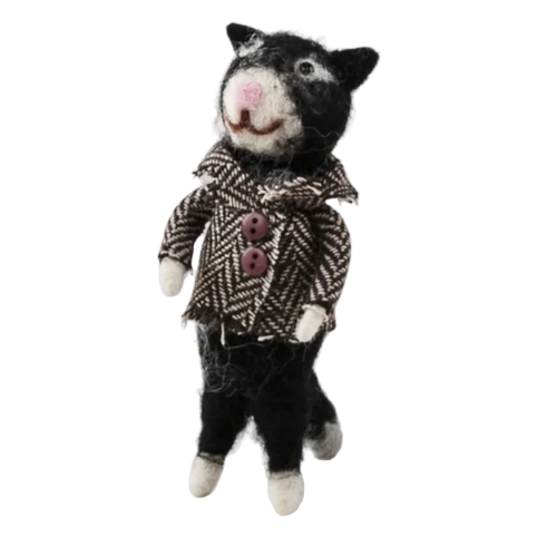 Felted Cashmere Cat Ornament